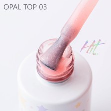 HIT gel, Топовое покрытие без липкого слоя для гель-лака "Opal" №03, 9 мл