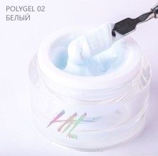 Polygel №02 ТМ "HIT gel", цвет: белый, 15 мл