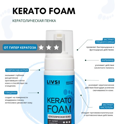 Livsi Пенка кератолическая, 180 мл