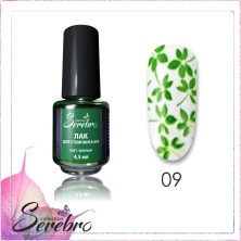 Serebro, Лак для стемпинга №09, цвет зеленый, 4,5 мл