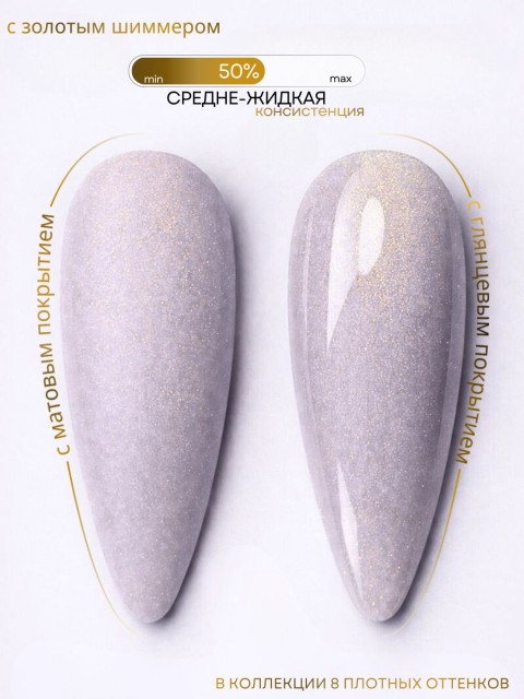 HIT gel, Гель-лак "Золотая пыль/Gold dust" №03, 9 мл
