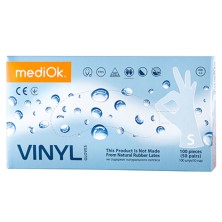 MediOk Перчатки винил неопудренные Прозрачные, размер S (100 шт)