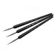 Набор кистей для прорисовки мелкого дизайна (черные), 3 шт