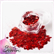 Serebro, Дизайн для ногтей "Лазерный блеск", цвет красный
