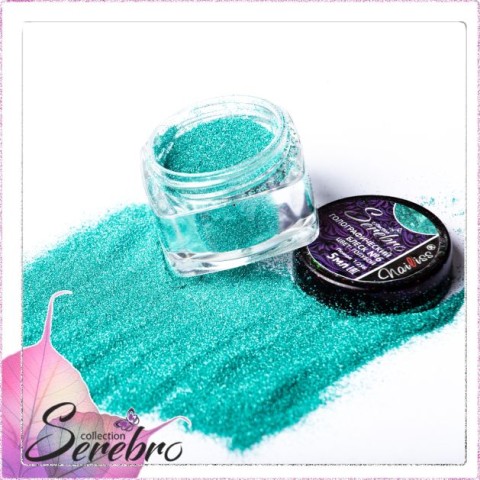 Serebro, Голографический блеск №06, цвет голубой, помол 1/256, 5 мл
