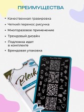 Blesk, Пластина для стемпинга №025, 6*12 см