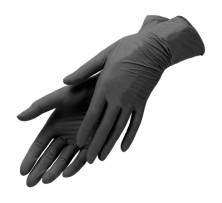 BENOVY Перчатки нитриловые одноразовые Черные, размер M (100 шт)