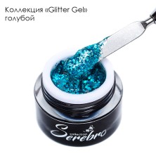 Serebro, Гель-лак "Glitter-gel", цвет голубой, 5 мл