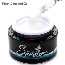 Fiber glass гель со стекловолокном "Serebro collection" №02 (белый), 15 мл