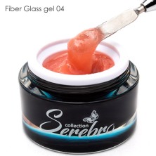 Serebro, Fiber glass гель со стекловолокном №04, цвет нежно-розовый, 15 мл