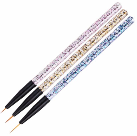 набор 3 кисти блестки