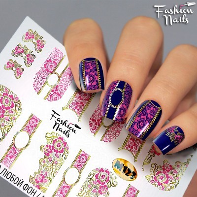 Слайдер-дизайн Fashion Nails, фольгированный M123