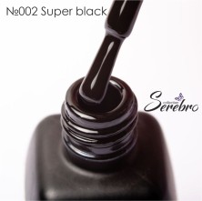 Serebro, Гель-лак №002 "Super black", 11 мл