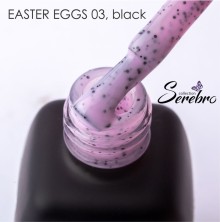 Serebro, Гель-лак "Easter eggs" №03, black ,11 мл