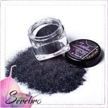 Serebro, Голографический блеск №11, цвет черный, помол 1/256, 5 мл