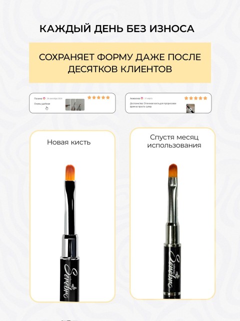 Serebro, Кисть для геля, полигеля, акрилового геля со шпателем-лопаткой, цвет черный