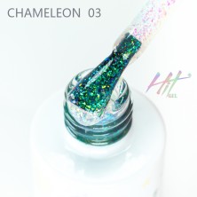 HIT gel, Топовое покрытие без липкого слоя для гель-лака "Chameleon" №03, 9 мл