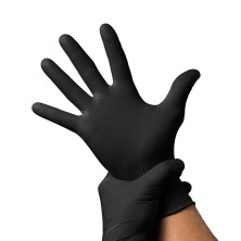 Перчатки нитриловые одноразовые Черные пр-во Китай, размер S (100 шт)