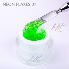 HIT gel, Гель-лак "Neon flakes" №01, цвет салатовый, 5 мл