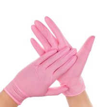 Перчатки нитриловые одноразовые Розовые пр-во Китай, размер S (100 шт)