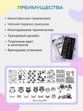 Blesk, Пластина для стемпинга №043, 6*12 см