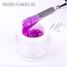HIT gel, Гель-лак "Neon flakes" №05, цвет фиолетовый, 5 мл