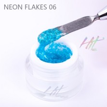 HIT gel, Гель-лак "Neon flakes" №06, цвет голубой, 5 мл