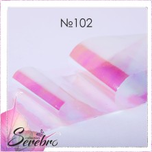 Serebro, Фольга фирменная для дизайна ногтей №102, битое стекло глянец, 50 см
