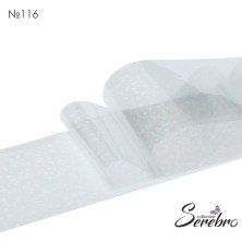 Фольга фирменная для дизайна ногтей "Serebro" 50 см №116 (прозрачная точечки-пайетки глянец)