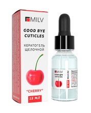 Milv Кератогель щелочной «GOOD BYE CUTICLES «ВИШНЯ», 15 мл.