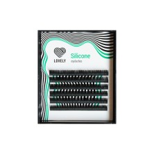 Черные ресницы Lovely Silicone, 6 линий, микс 5-7 D 0.10