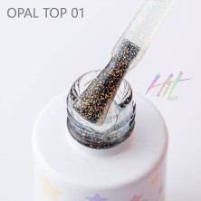 HIT gel, Топовое покрытие без липкого слоя для гель-лака "Opal" №01, 9 мл