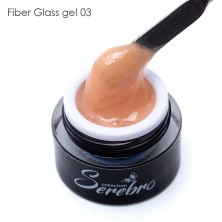 Serebro, Fiber glass гель со стекловолокном №03, цвет нежно-бежевый, 8 мл