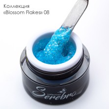 Serebro, Гель-лак "Blossom Flakes" №08, цвет голубой, 5 мл