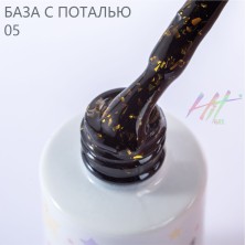HIT gel, Каучуковая база №05 с золотой поталью, 9 мл